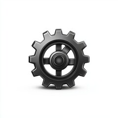 Poster - A sleek, black gear symbolizing machinery and engineering concepts.