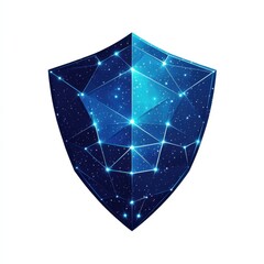 Poster - Stylized digital shield with a cosmic backdrop, symbolizing cybersecurity and protection.