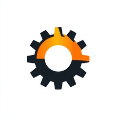 Poster - Modern gear icon symbolizing innovation and technology in a sleek design.