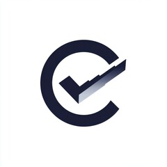 Poster - Abstract logo design featuring a stylized check mark in a circular shape.