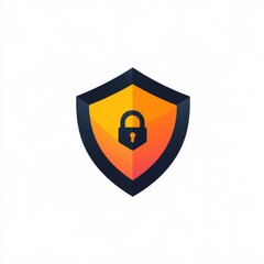 Poster - A modern shield icon featuring a lock, symbolizing security and protection.