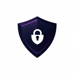 Poster - Modern security shield icon with padlock symbol on a gradient background, representing digital protection.
