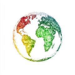 Poster - Colorful abstract globe design representing connectivity and sustainability.