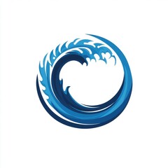 Poster - A vibrant blue wave forming a circular shape, symbolizing movement and energy in a dynamic design.