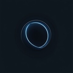Poster - A captivating blue ring glows against a dark background, creating a sense of depth and tranquility.