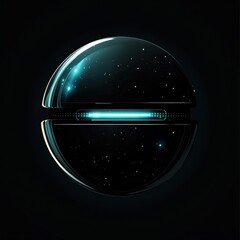 Poster - Futuristic starry planet design with sleek, glowing elements on a dark background.