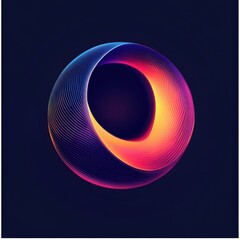 Poster - A vibrant, abstract design featuring swirling lines in a spherical shape, creating a dynamic and energetic feel.