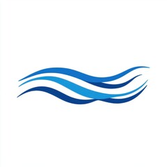 Poster - Abstract wave design in various shades of blue, evoking a sense of calm and tranquility.