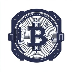 Poster - A stylized Bitcoin symbol with intricate circuit designs, embodying the future of digital currency.