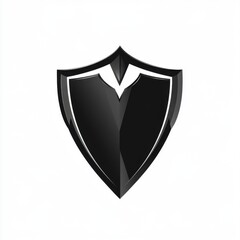 Poster - Stylized black shield emblem with a sleek, modern design, suitable for branding or security themes.