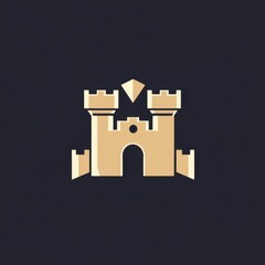 Poster - A stylized golden castle emblem on a dark background, symbolizing strength and fortitude.