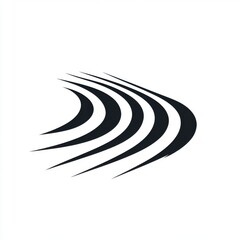 Poster - Abstract black lines creating a sense of movement against a clean white background.