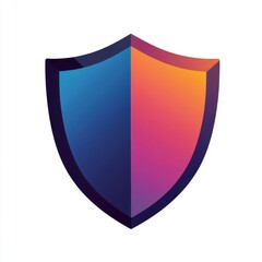 Poster - Stylized shield icon representing security and protection in vibrant colors.