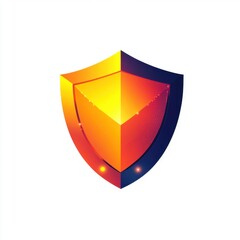 Poster - A modern, vibrant shield logo with a gradient of orange and yellow against a white background.
