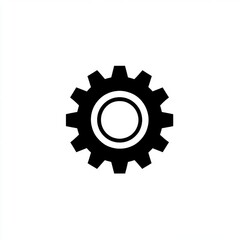 Poster - Black gear icon symbolizing engineering and technology.