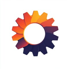 Poster - Stylized gear icon with a gradient from orange to dark purple, symbolizing innovation and engineering.