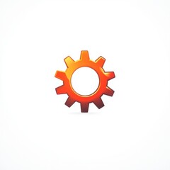 Poster - A sleek, modern orange gear icon symbolizing technology and innovation.