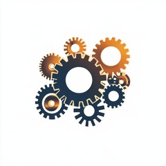 Poster - An abstract composition of metallic gears in various sizes, symbolizing innovation and engineering.
