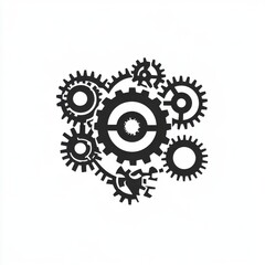 Poster - Abstract gears illustration showcasing interconnected mechanisms in a sleek design.