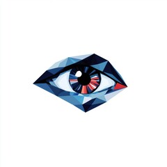 Poster - A striking low-poly artwork of an eye, featuring vibrant colors and geometric shapes.
