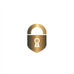 Poster - A sleek golden padlock icon representing security and protection on a clean white background.