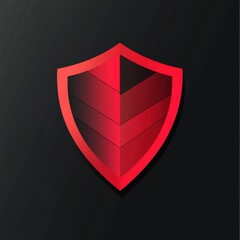Poster - Stylized red shield emblem representing protection and security features.