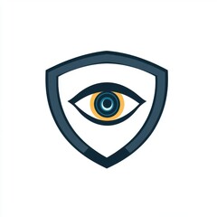 Poster - Modern eye shield logo design featuring a stylized eye within a protective shield.