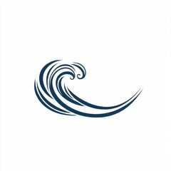 Poster - Stylized blue wave design representing ocean movement and energy.