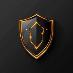 Poster - Stylized black and gold shield logo with a modern design, conveying strength and protection.