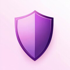 Poster - A sleek purple shield icon on a soft pink background, symbolizing protection and security.