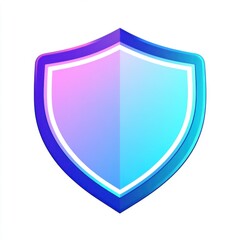 Poster - A stylized shield icon with a gradient of blue and purple hues representing protection and security.