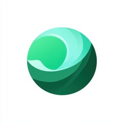 Poster - Abstract green wave design creating a soothing, modern feel.