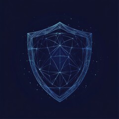 Poster - A blue digital shield symbolizing cybersecurity and protection in a modern, tech-inspired design.
