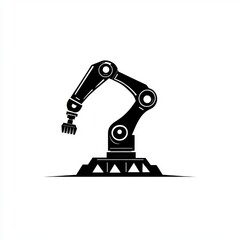 Poster - Black robotic arm in a simplistic design, showcasing innovation and future technology.