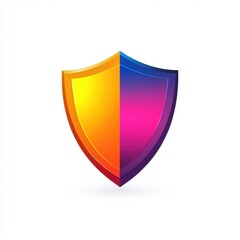 Poster - A vibrant shield design featuring a smooth gradient from yellow to purple, symbolizing protection and security.
