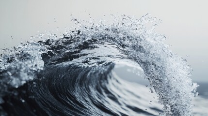 Poster - A mesmerizing wave crashing with dynamic splashes, showcasing the beauty of ocean movement and light.