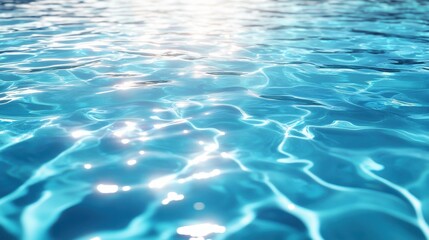 Poster - Shimmering turquoise water with sunlight reflections creating a tranquil and serene atmosphere.