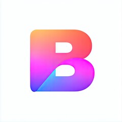 Poster - Vibrant, modern, and stylized letter 'B' logo design.  A dynamic and colorful graphic, with a bold form and smooth gradient fills of bright hues
