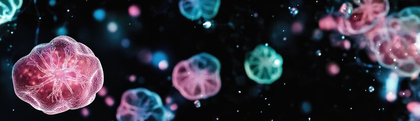 Aufkleber - Glowing Celestial Bodies in Dark Space Abstract Art