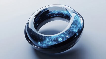 minimal abstract cosmic rings symbolizing exploration of futuristic worlds