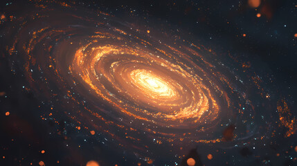 Wall Mural - Stunning spiral galaxy formation deep space digital art cosmic environment wide angle astronomical phenomena. Thought Spiral. Illustration