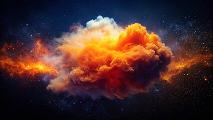 Poster - Minimalist Orange Nebula Space Cloud - Cosmic Art Background
