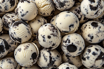 Poster - Delicious Creamy Cookies and Cream Ice Cream Scoops Piled Together in a Tasty Mound : Generative AI