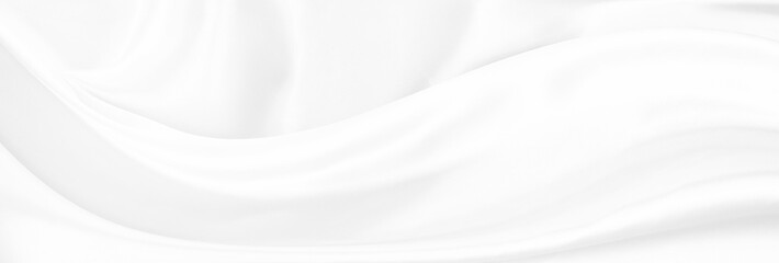 White gray satin texture that is white silver fabric silk panorama background with beautiful soft blur pattern natural.