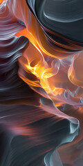 Poster - A mesmerizing display of flowing colors and textures in a stunning natural canyon landscape : Generative AI