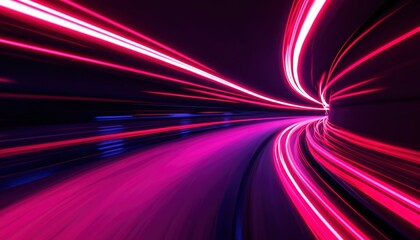 Poster - Fast Moving Neon Tunnel