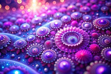 Poster - Vibrant Fractal Art: Closeup of Violet and Magenta Bokeh