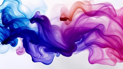 Poster - vibrant abstract swirl of colorful smoke in blue, purple, and pink dynamic flowing artistic design e