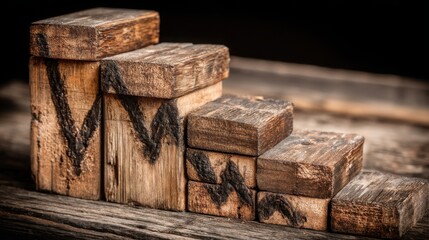 Poster - Simple wooden block representing correlation breakdown concept when assets no longer move together in investments