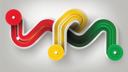 Poster - Colorful abstract design representing customer journey ai map and visualizing behavior-based insights for businesses